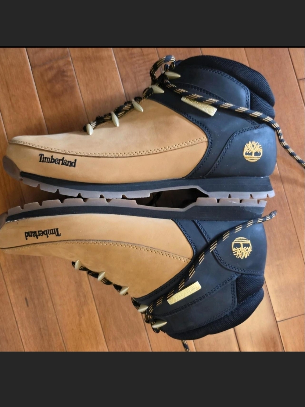 Timberland Men's Wheat and Black Premium Leather Boots